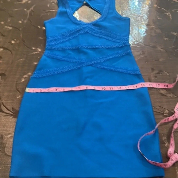 Bebe LUXE BANDAGE HALTER CRISS CROSS DRESS - Picture 14 of 14